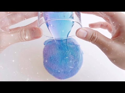 : ASMR ・ 音フェチ : ? グラデーションクリアスライムとつぶつぶスライム ?/ スライム多めつぶつぶスライム / Crunchy Slime / 알갱이 슬라임