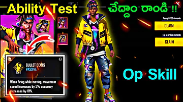 D BEE Character Ability Test In Telugu|D BEE Character Skill Test In Telugu| Free Fire New Character