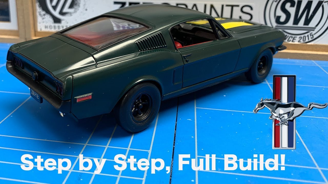 1968 Ford Mustang GT 1/25 Revell Full Build Step by Step - YouTube | Konstruktionsspielzeug