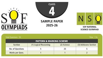 NSO Science Olympiad Class 4 Sample Paper 2025-26