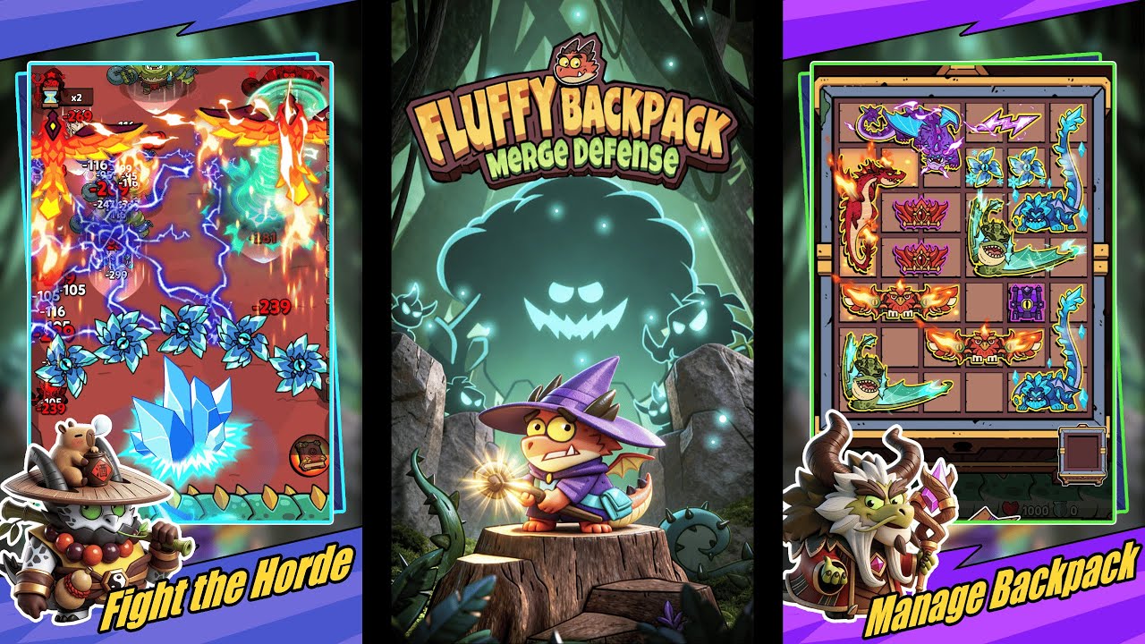 【手遊試玩】Fluffy Backpack: Merge Defense (Android/IOS)
