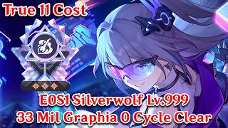 POSSIBLE FOR E0 SILVERWOLF!? E0S1 SW Lv.999 0 Cycle Clear 33 Mil HP Graphia | Honkai Star Rail 4.4
