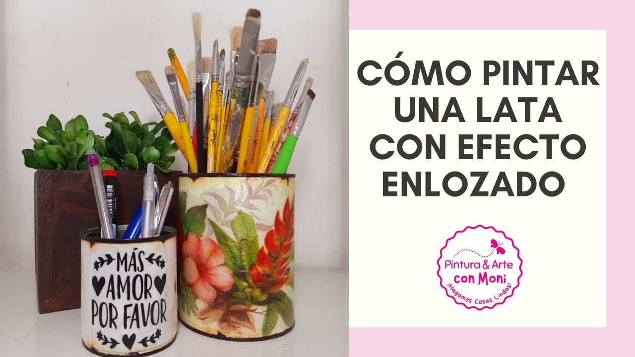 CÓMO PINTAR UNA LATA CON EFECTO ENLOZADO #falsoacabado #enlozado #reciclar #lata #decoupage #diy