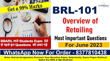 BRL-101 Overview of Retailing | Most Important Questions For June 2023 | Previous Year Questions
