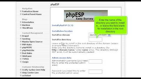 How to install phpESP from Fantastico