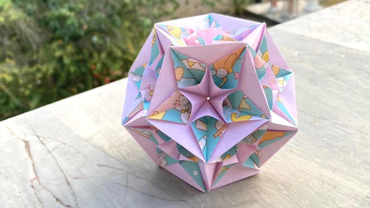Platycodon Kusudama - PrwOrigami Folding Tutorial 【くす玉・折り紙】