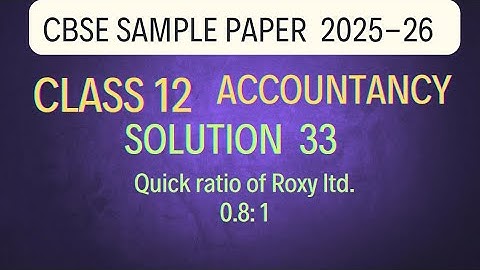 Solution 33 of Cbse sample paper 2025-26 | Accountancy Class 12 ‎⁨@sethsaccountancytricks⁩  