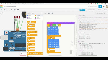 Car parking system with Ultrasonic system in Tinkercad
