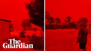 Sky Turns Blood-Red In Western Australias Shark Bay Before Arrival Of Cyclone Narelle