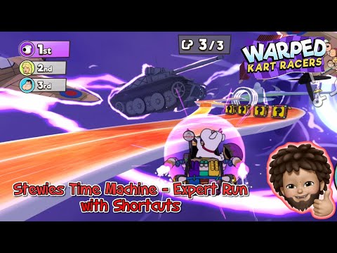 Warped Kart Racers - Stewie's Time Machine - Expert Run and the Shortcuts