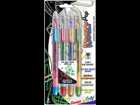 Pentel Sparkle Pop Iridescent Gel Pens, (1.0mm) Bold lines