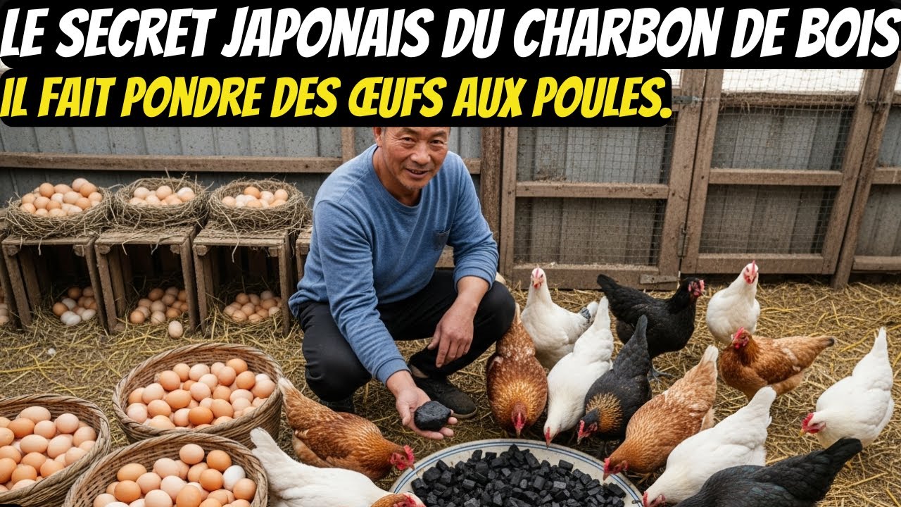 Le secret japonais du charbon de bois   voici comment ils obtiennent des poules qui pondent