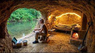 Building a Secret Underground House by the River | Cozy and Warm Shelter, Bushcraft Construction