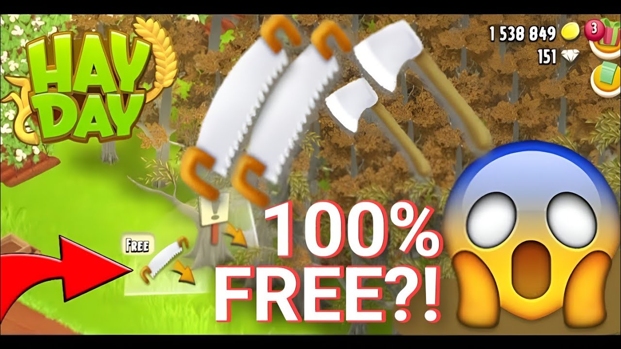 Hay Day FREE SAWS & AXES! HOW? - YouTube