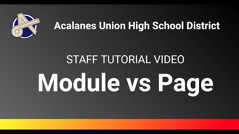 Canvas Tutorial: Module vs  Page