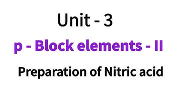 Preparation of Nitric acid / p-Block elements - II / Class 12 chemistry / Unit - 3 / in Tamil