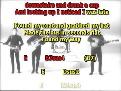 A day in the Life Beatles best karaoke instrumental lyrics chords