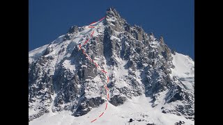 Skiing the Eugster Couloir, Aiguille du Midi North Face