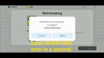 How to fix network error RFWP1000 in PES 19 mobile