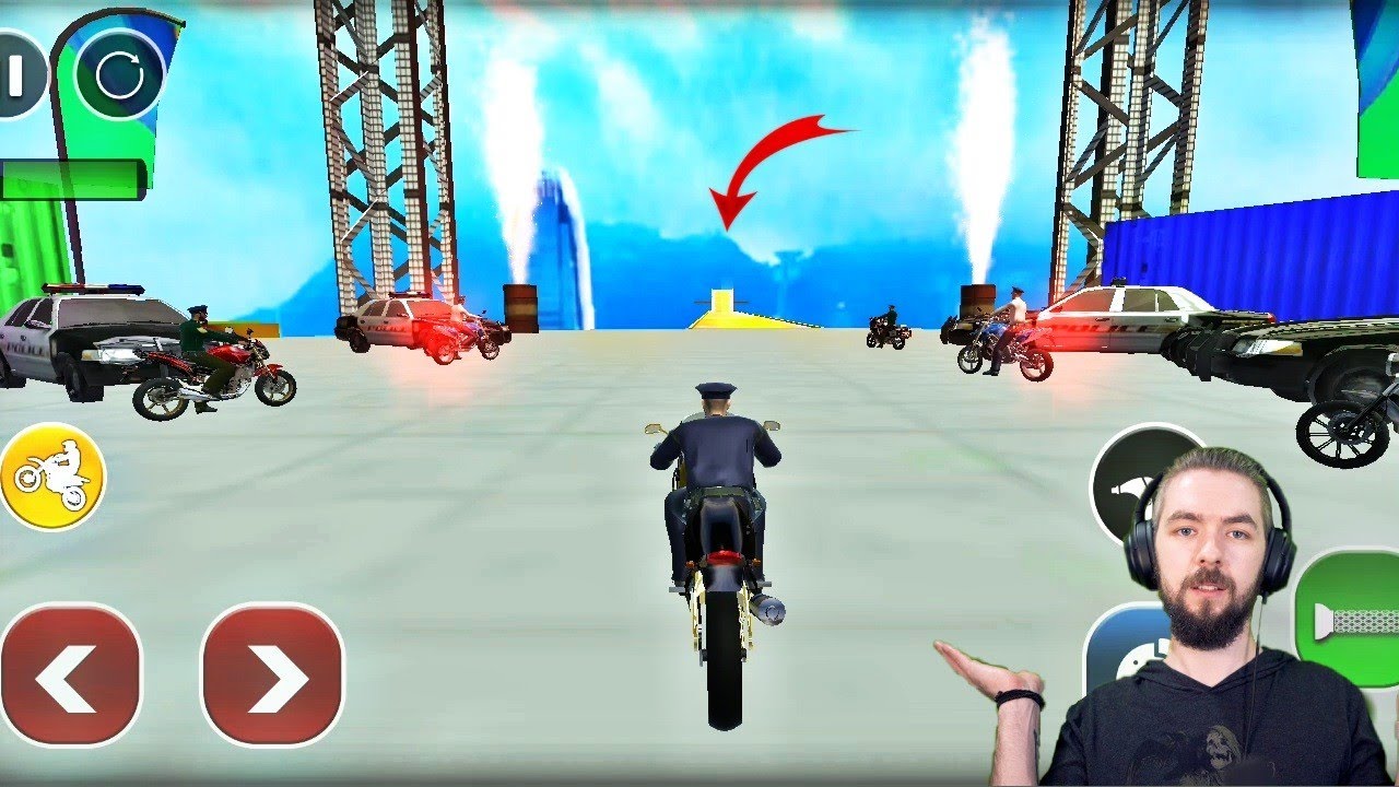 Police Bike Stunt Games: Mega Ramp Stunts Game Gameplay Walkthrough #1 (Android Gameplay)