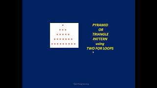 #5 Pyramid Pattern using 2 for loops /Pattern Printing Programs in C/C PROGRAMMING in Tamil #pattern