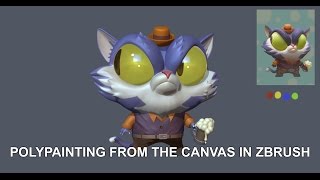Zbrush Tutorial: Polypainting from the canvas in Zbrush