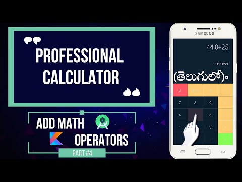 4. Add Math Operators | Professional Calculator Tutorial In Android Studio 2020 | In Telugu