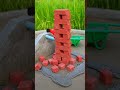 Mini Brick Construction with Toy Animals 🧱🐔 | Satisfying Mini Village Build #shorts