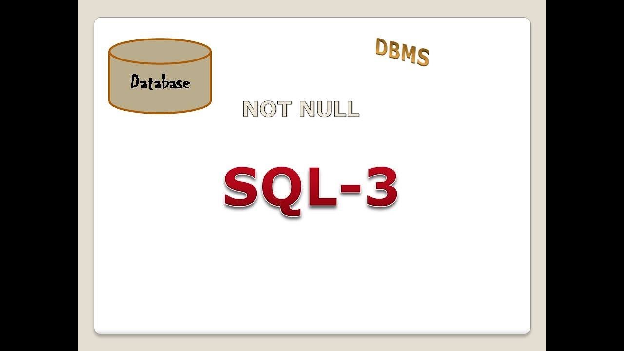 SQL3: NULL VALUES IN COLUMN - YouTube