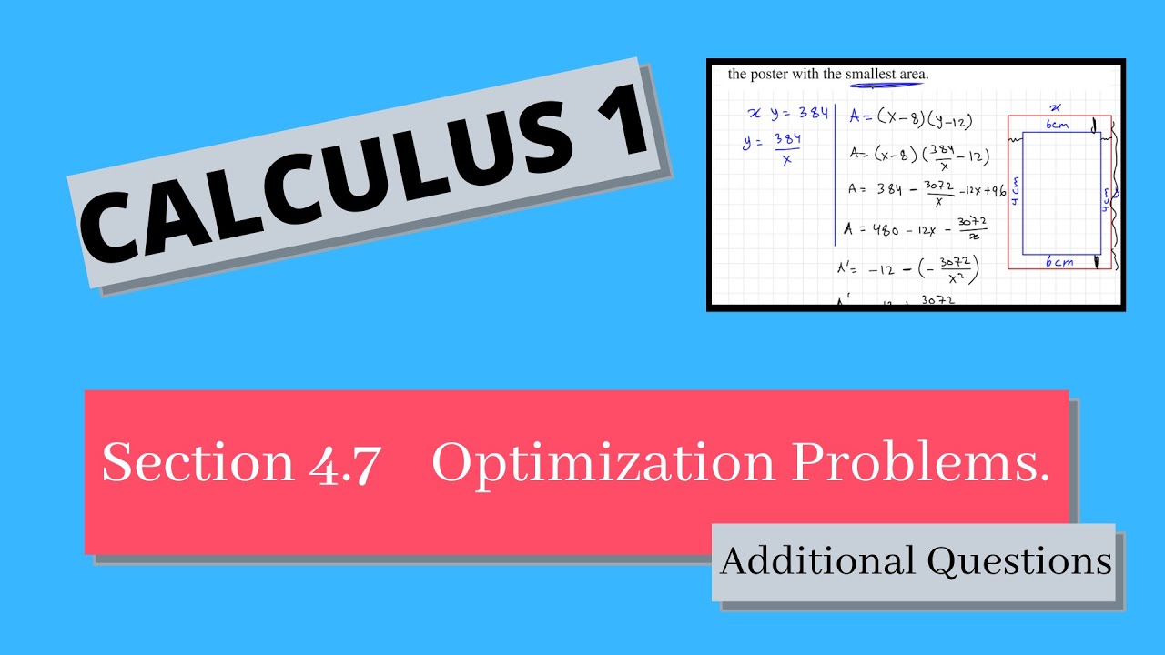 Optimization problems 4.7 (Additional examples) - YouTube