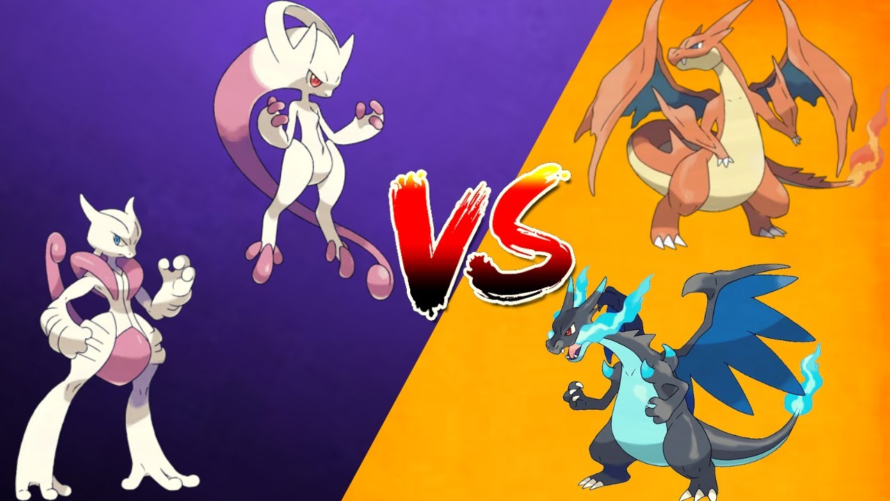 MEGA MEWTWO X E MEGA MEWTWO Y VS MEGA CHARIZARD X E MEGA CHARIZARD Y ...