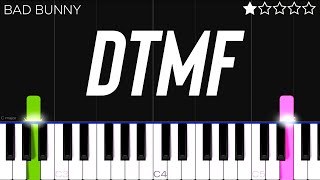 BAD BUNNY - DtMF | EASY Piano Tutorial