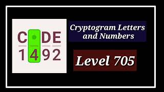 Cryptogram Level 705 Letters and Numbers