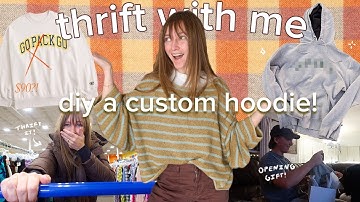 i made my brother a $90 hoodie…for $12 ✨ thrift flip christmas gift idea + his reaction!!