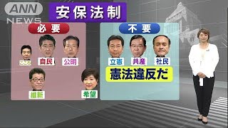 「安保法制」衆院選　投開票まで3日　各党の主張は(17/10/19)
