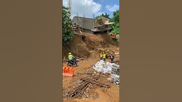 Construction Fall 🚨 #disaster #shortvideo #landslide