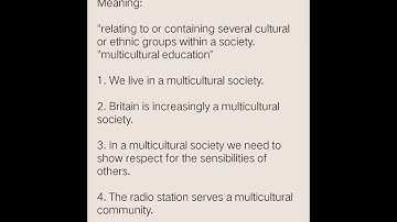 Multicultural (Meaning/Sentences)