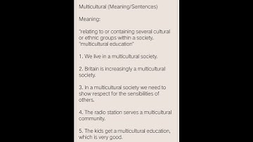 Multicultural (Meaning/Sentences)