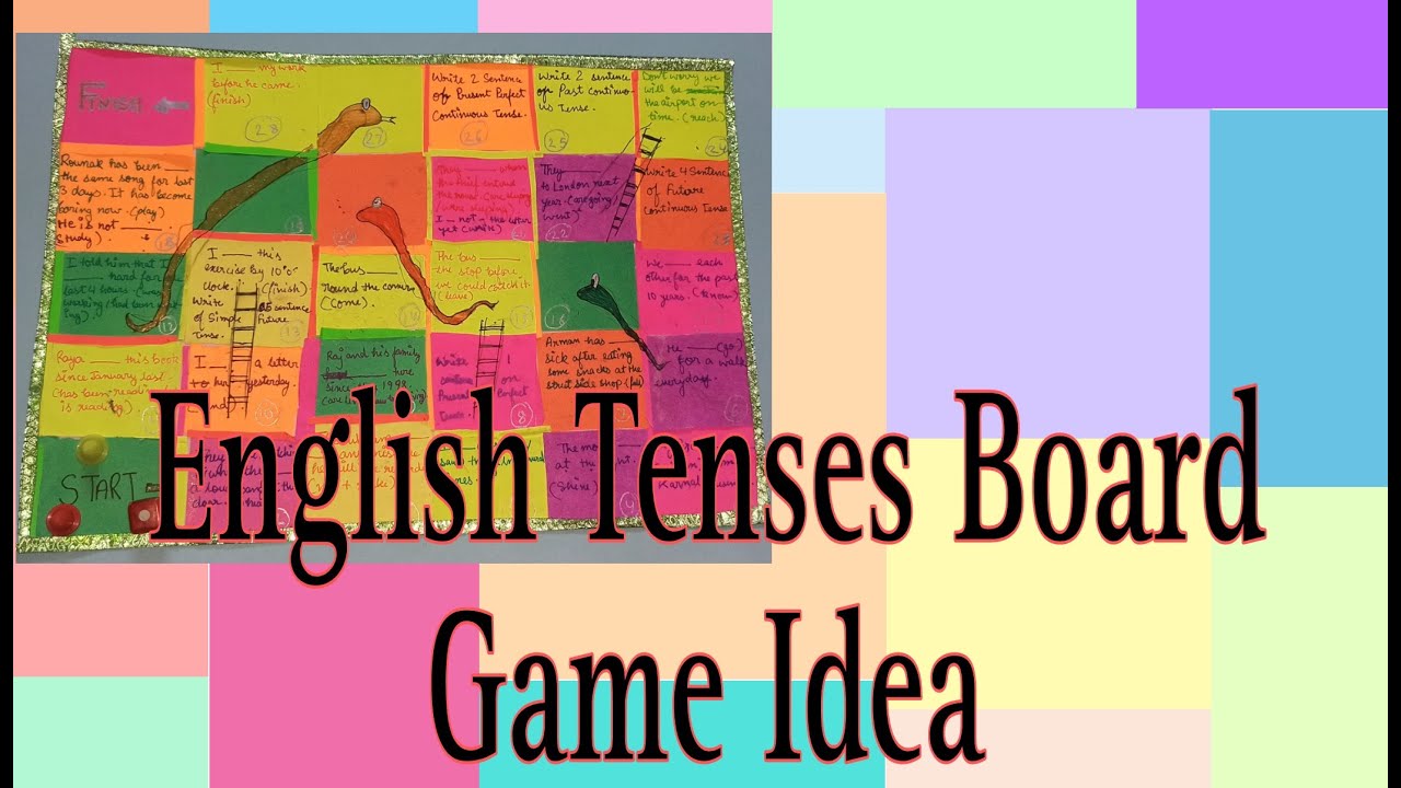 English Tenses Board Game Making।।Easy and Simple idea of English Tenses Board Game Making