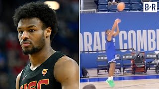 Bronny James Makes 12 Straight Threes During Shooting Drill at NBA Draft Combine