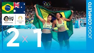 Thumbnail for JOGO COMPLETO: BRASIL X AUSTRÁLIA: VÔLEI DE PRAIA FEM. | SEMIFINAL | OLIMPÍADAS PARIS 2024