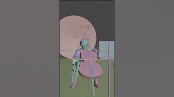 #Wednesday Violin Playing Cello Theme l Blender 3D Animation Making short video #animation #vfx