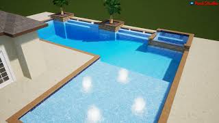 Paul pool & SPA with Cabo shelf bubblers,