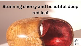 WOOD TURNING stunning  cherry and beautiful deep red metal leaf by Richard West Woodturner 2,989 views 5 months ago 9 minutes, 14 seconds