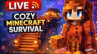 Cozy Minecraft Survival LIVE 🌙 Building the Bridge
