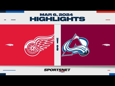 NHL Highlights | Red Wings vs. Avalanche - March 6, 2024