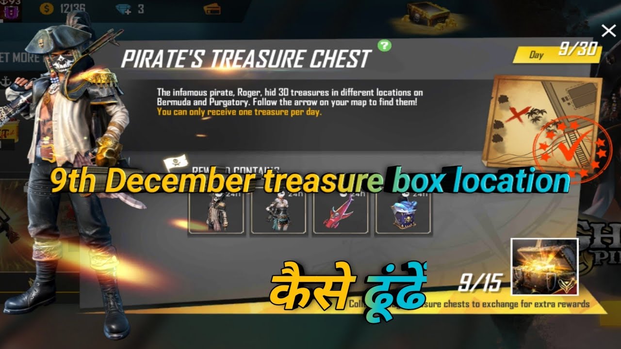 9th December treasure box location how to find today's treasure box