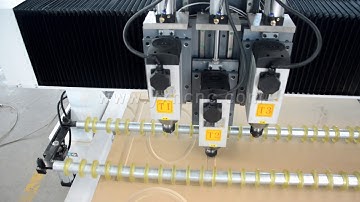 YXH pneumatic 3 spindles cnc router system working on wood