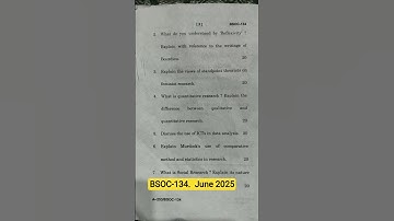 BSOC-134.  June 2025 // BSOC134 question paper #bsoc134 #ignou #ignousolvedassignment
