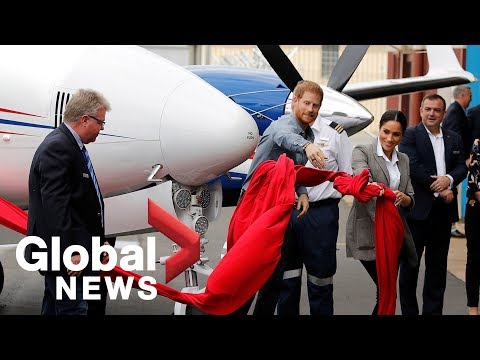 Prince Harry, wife Meghan unveil a new aircraft for Royal Flying Doctors Service in New South Wales
